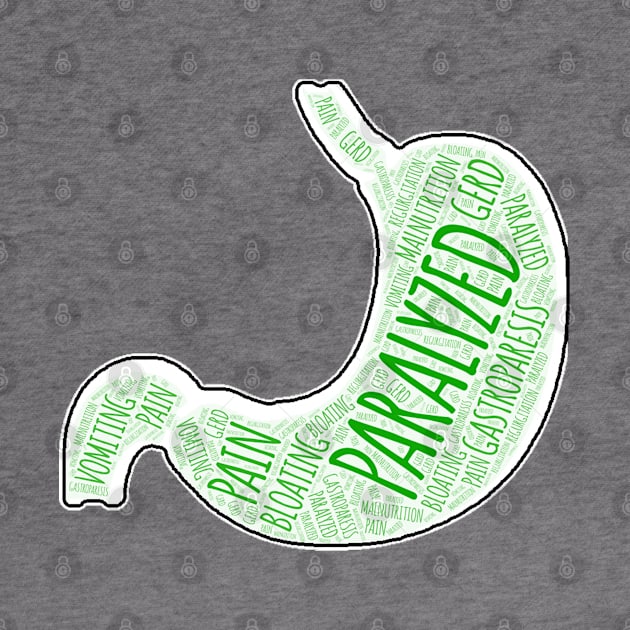 Gastroparesis Awareness Symptoms Word Art by ActivistApparel_